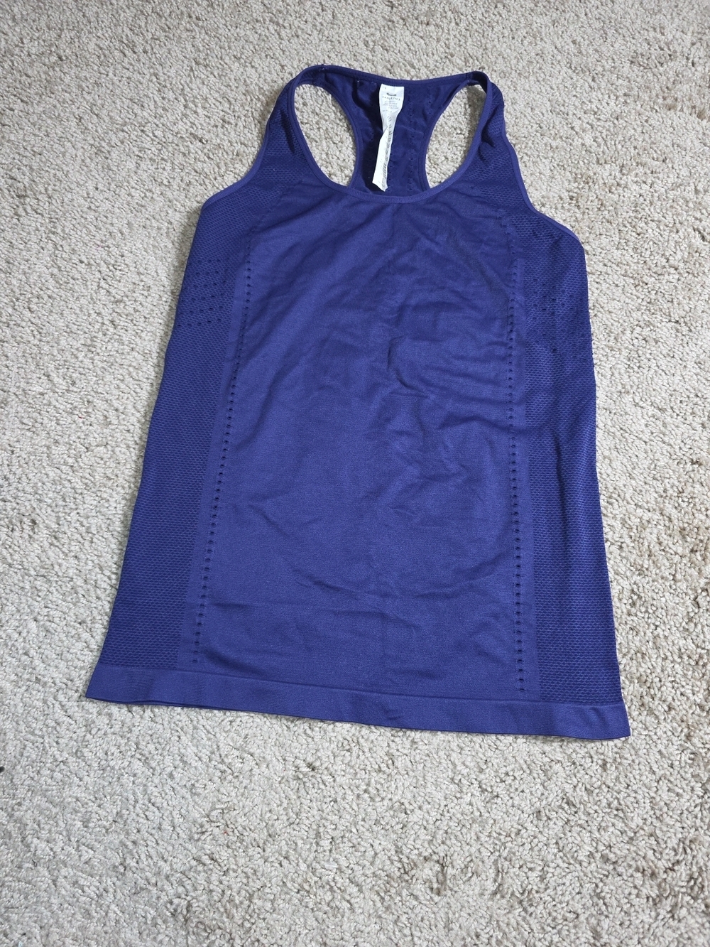 Fabletics Oula Tank Womens L Purple Seamless Racerback Lightweight Stretch